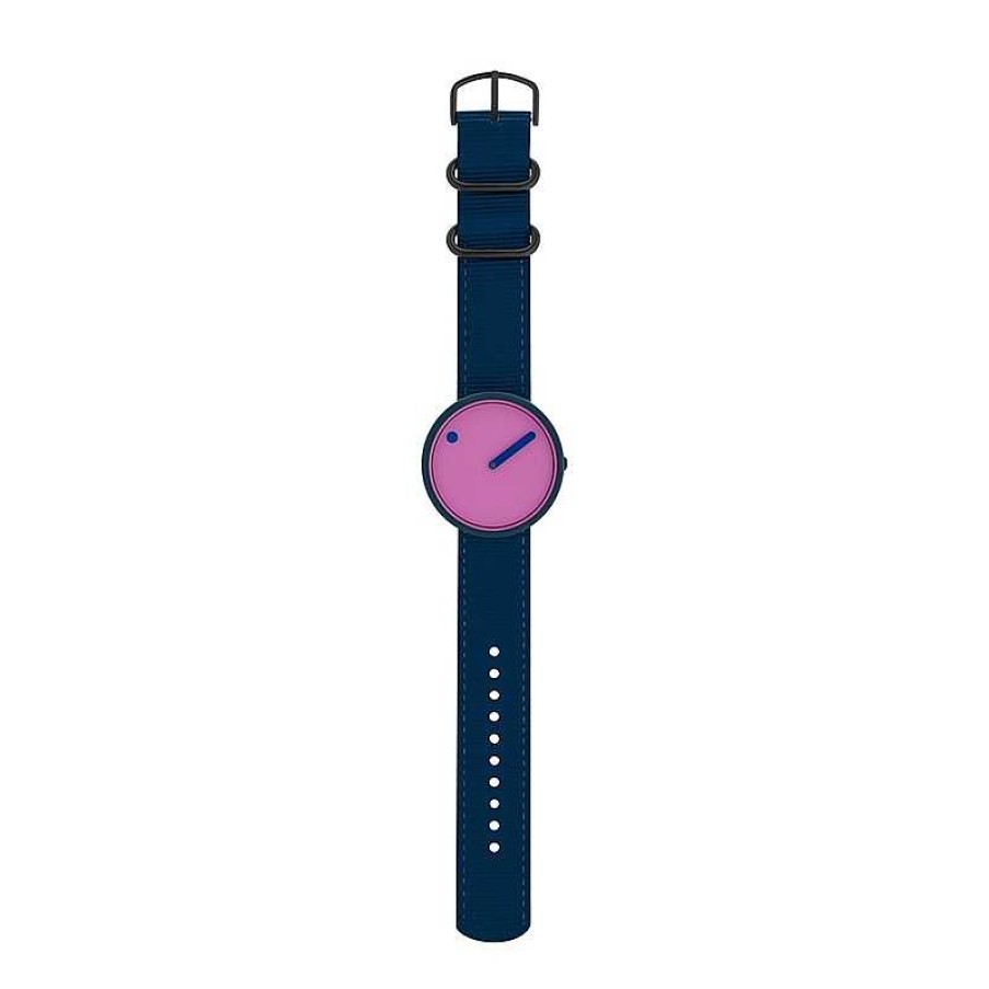 Uhren Picto | Picto - Pinkes Reef Zifferblatt Mit Marineblauem Armband - 40 Mm