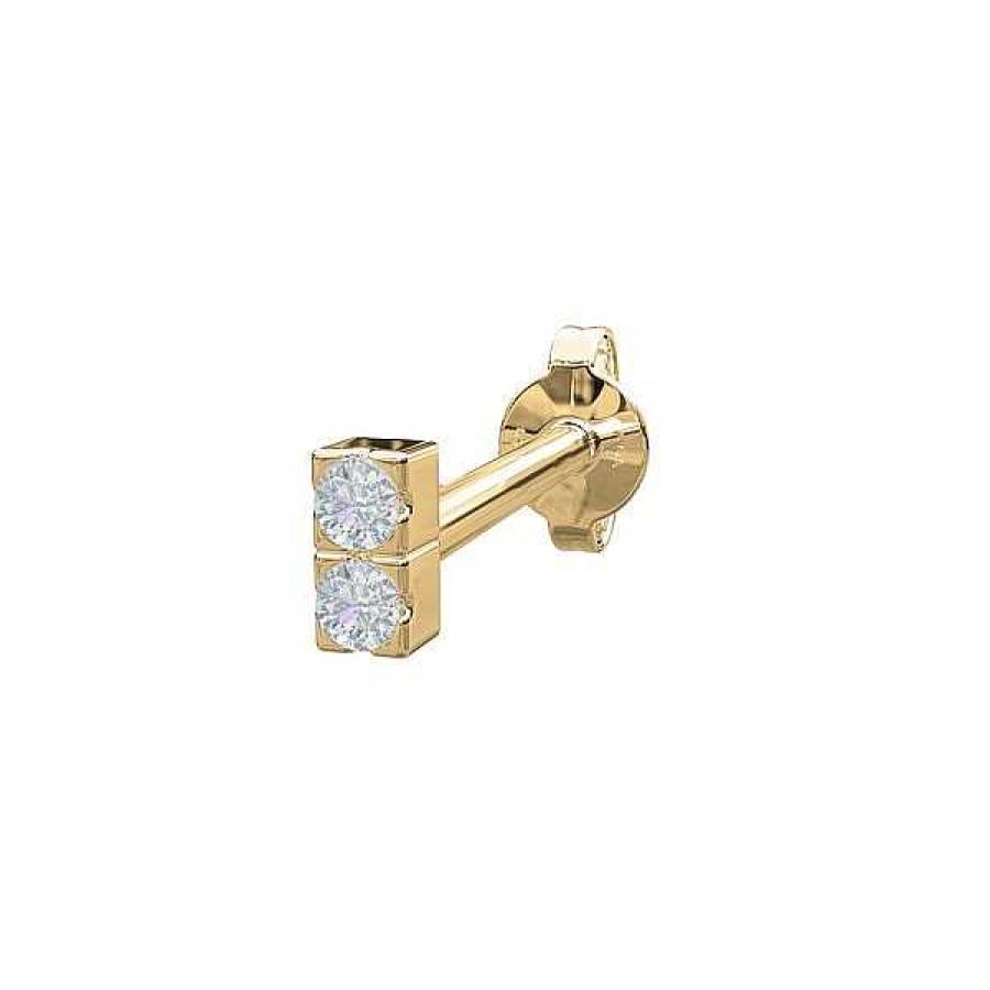 Ohrringe Nordahl Andersen | Piercingschmuck - Pierce52, Ohrring Aus 14Kt. Gold Mit 2 Diamanten Vertikal