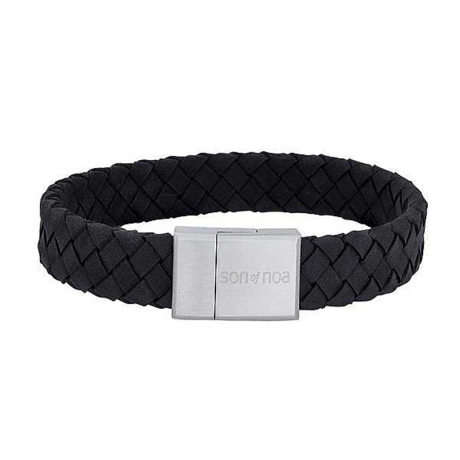 Armb Nder Nordahl Andersen | Son Of Noa Herrenarmband Aus Geflochtenem Schwarzem Leder 19-23 Cm