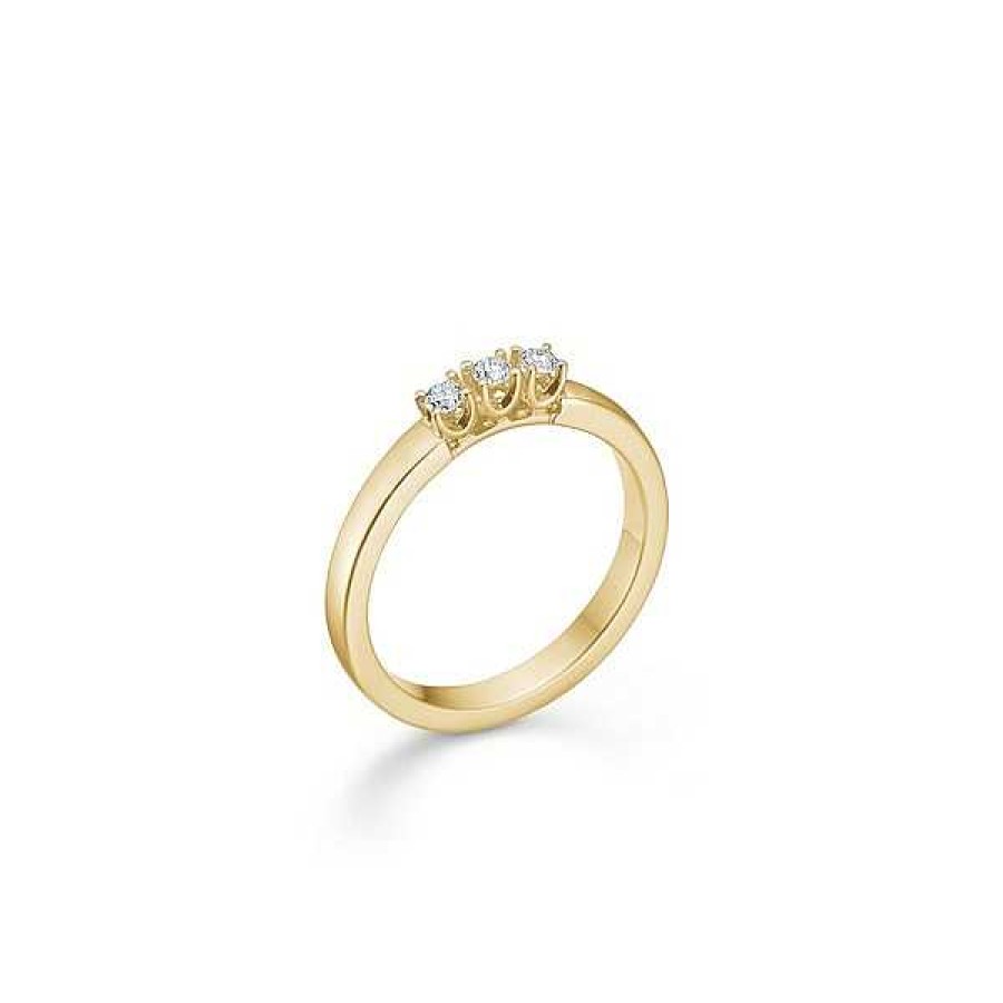 Ringe Mads Z | Crown Allianz Ring I 14 Kt. Gold Mit 3 X Diamanten Von 0,04 Ct. Bis 0,09 Ct.