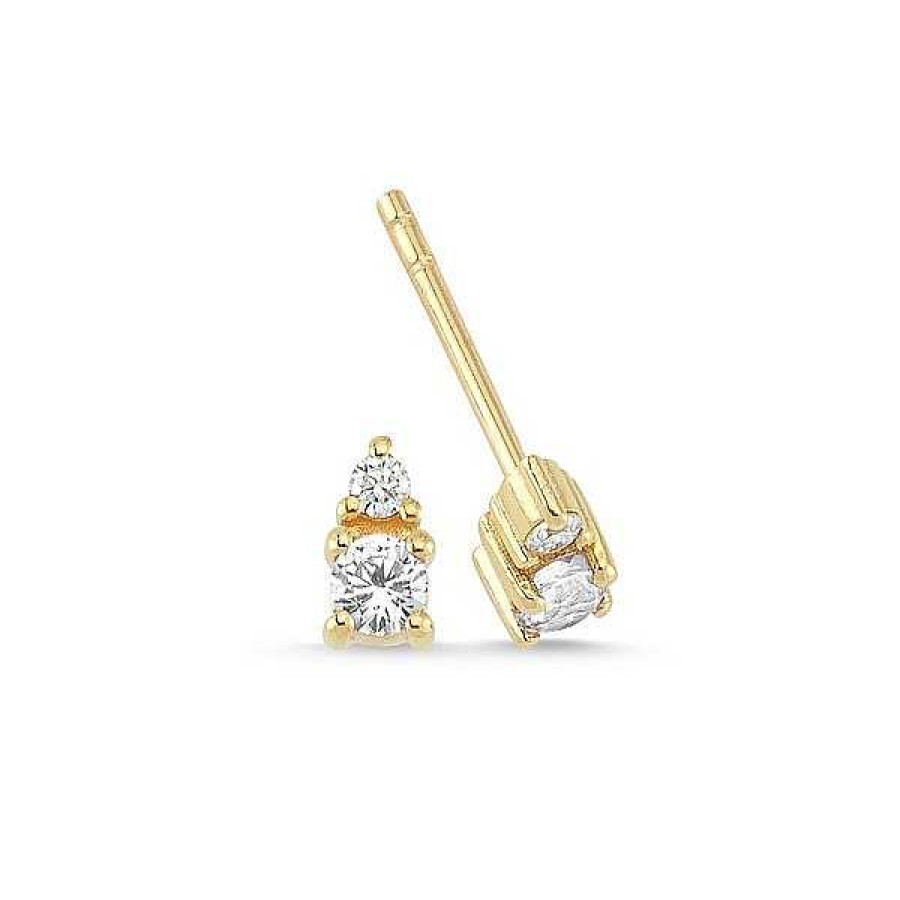 Ohrringe Nuran | Petit - Diamantohrringe Aus 14 Kt. Gold Mit Insgesamt 0,25Ct