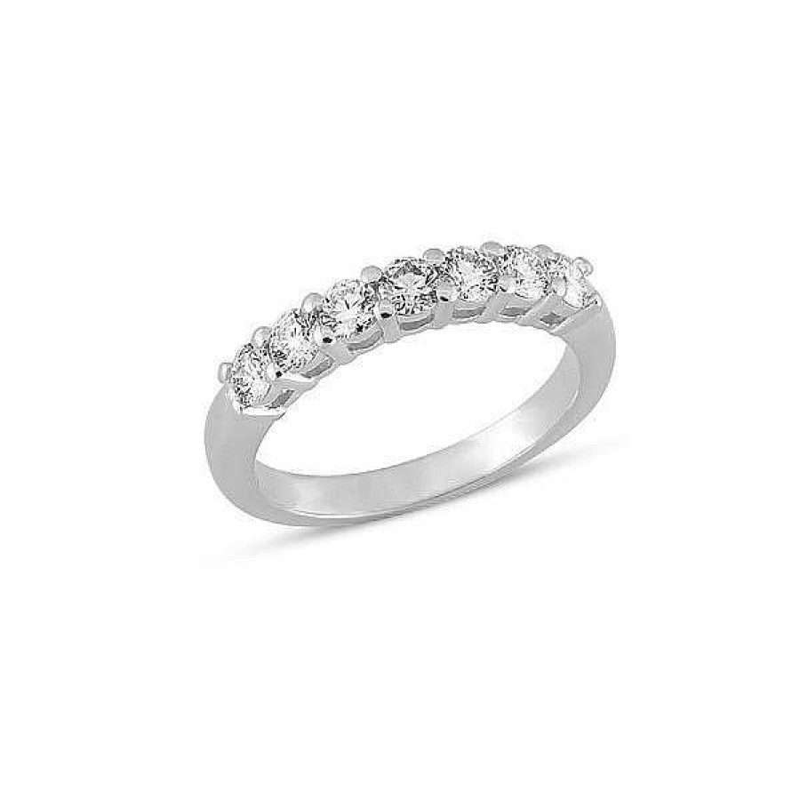 Ringe Nuran | Emma - Diamantring Aus 14 Karat Wei Gold Von Nuran. 7 X 0,11 Karat.