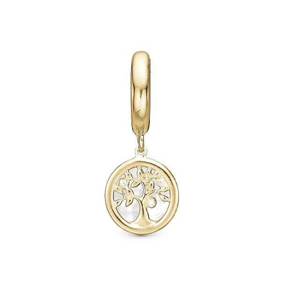 Charms F R Armb Nder Christina Jewelry & Watches | Christina Collect - Baum Des Lebens Perlmutt Charm In Vergoldete Silber