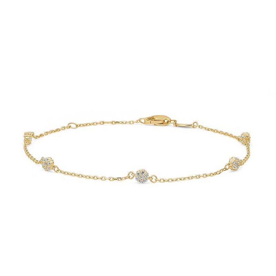 Armb Nder Mads Z | Mads Z - Nora Armband In 8Kt. Gold Mit Zirkonia In Blumen