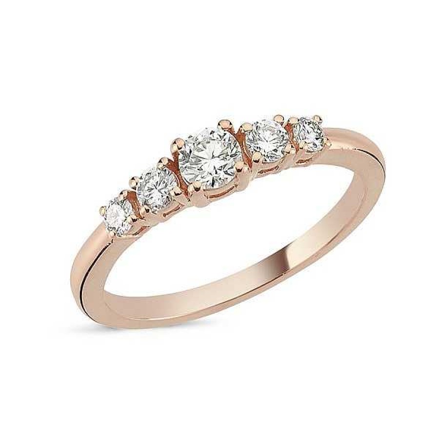 Ringe Nuran | Nova Diamantring Aus 14Kt Ros Gold Mit Insgesamt 0,61Ct