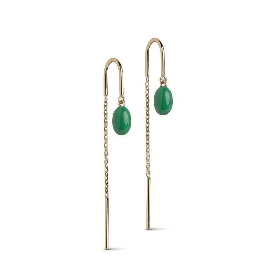 Ohrringe Enamel Copenhagen | Enamel - Eleanor Grass Green Ohrringe In Vergoldete Silber