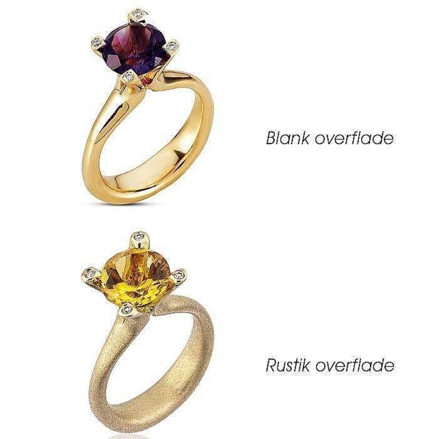 Ringe Nuran | Cocktailring Aus 14-Kar Tigem Wei Gold Mit Blautopas Und Diamanten