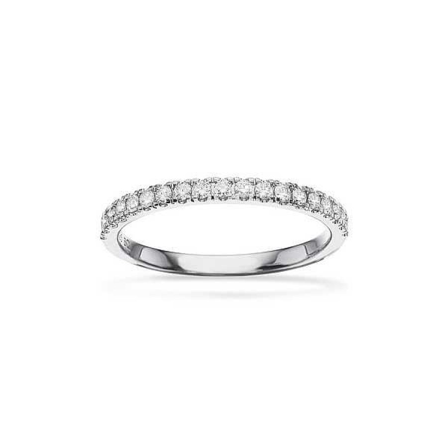 Ringe Scrouples | Dazzling - 14 Kt Wei Goldring Mit Insgesamt 0,24 Ct W/Si