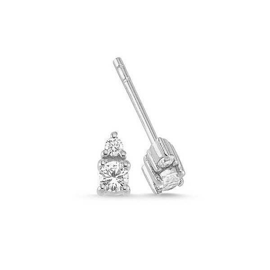 Ohrringe Nuran | Petit - Diamantohrringe Aus 14 Kt. Wei Gold Mit Insgesamt 0,25Ct