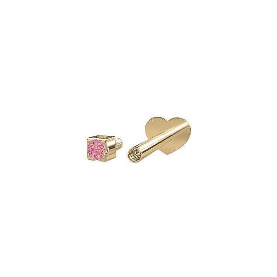 Ohrringe Nordahl Andersen | Piercingschmuck - Pierce52 Labret-Piercing Rosa Topas 14Kt. Gold