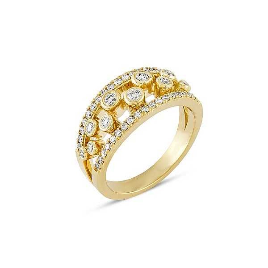 Ringe Nuran | Tube - Ring Aus 14 Karat Gold Mit Diamanten Von Insgesamt 0,67 Karat