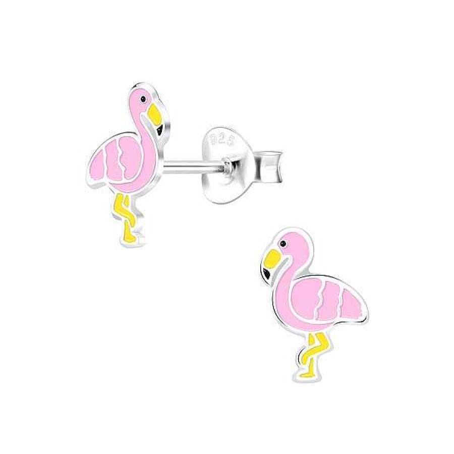 Ohrringe ByBirch | Bybirch Kinder - Ohrringe Aus Silber Mit Flamingo