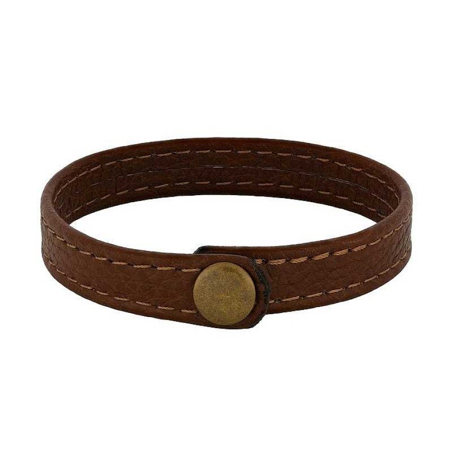 Armb Nder Nordahl Andersen | Son Of Noa - Herrenarmband Aus Braunem Kalbsleder Mit Knopf (L Nge W Hlen)