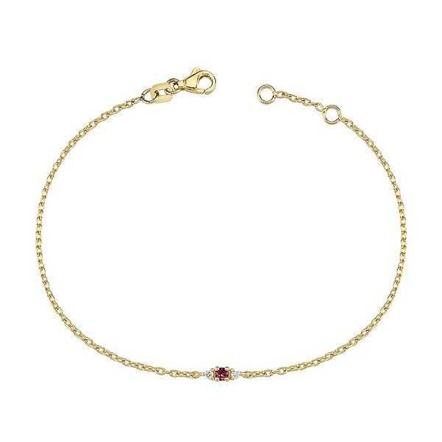 Armb Nder Nuran | Petit - Rubinarmband Aus 14 Kt. Gold Mit Insgesamt 0,04Ct.