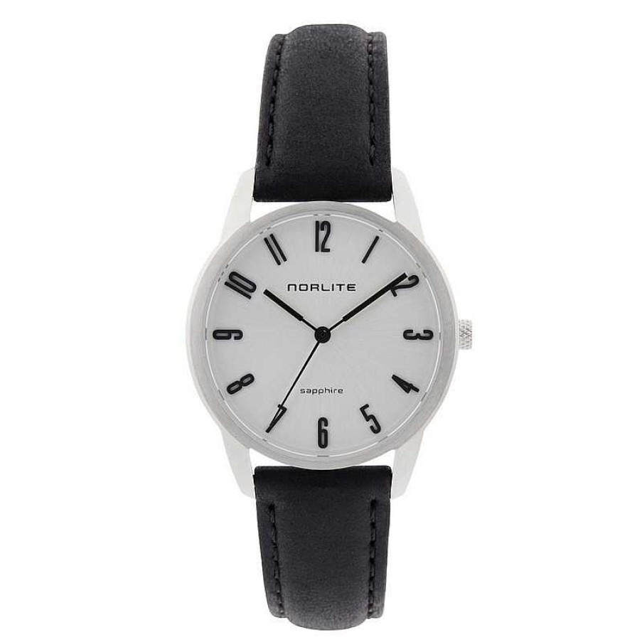 Ohrringe Black friday - Uhren | Norlite - Nordic Woman Damenuhr, Wei Es Zifferblatt/Schwarze Zahlen 32Mm