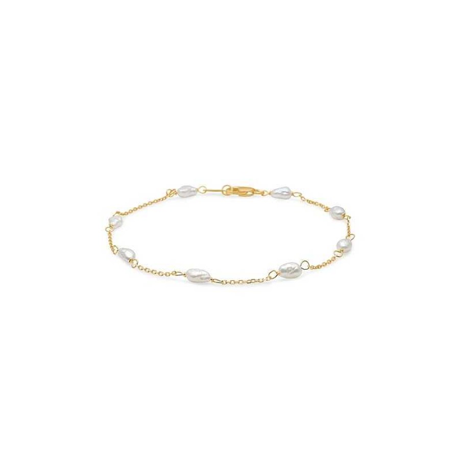 Armb Nder Mads Z | Mads Z - Tautropfen-Armband Aus 8Kt. Gold Mit Perlen