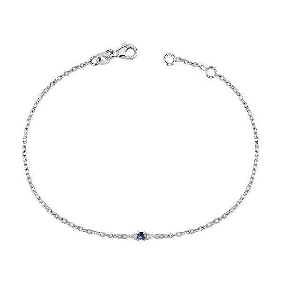 Armb Nder Nuran | Petit - Armband Aus Blauem Saphir Aus 14 Karat Wei Gold Mit Einem Gesamtgewicht Von 0,04Ct.