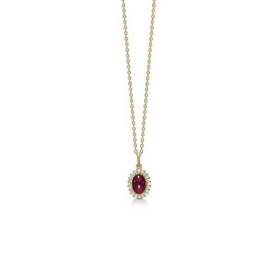 Halsketten Mads Z | Mads Z - Anh Nger Royal Ruby Aus 14 Karat Gold Mit Einem Rubin Und Diamanten Im Brillantschliff Von Insgesamt 0,12 Karat.