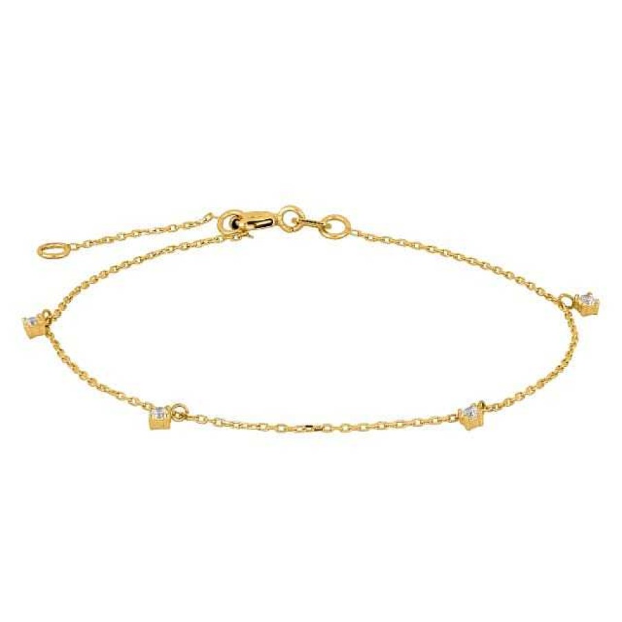 Armb Nder Siersbøl | Siersb L - Armband Mit Zirkonen Auf Anh Nger Aus 8Kt. Gold