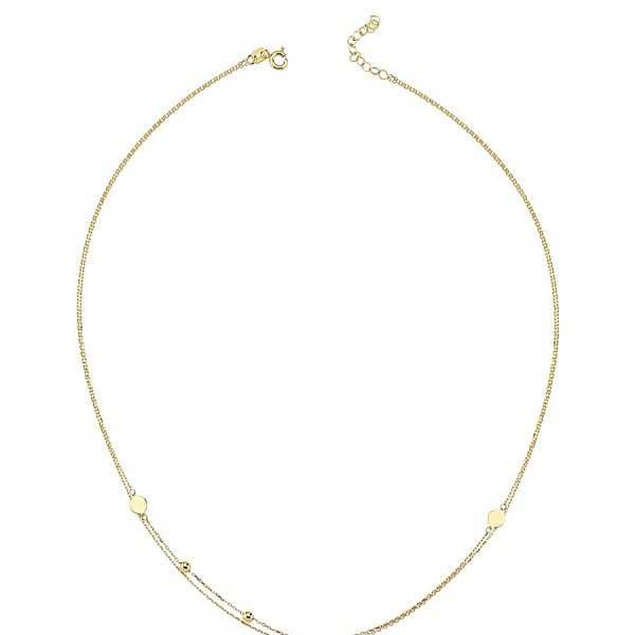 Halsketten Melfia | Melfia Halskette Doppelkette 14Kt. Gold 42+3 Cm