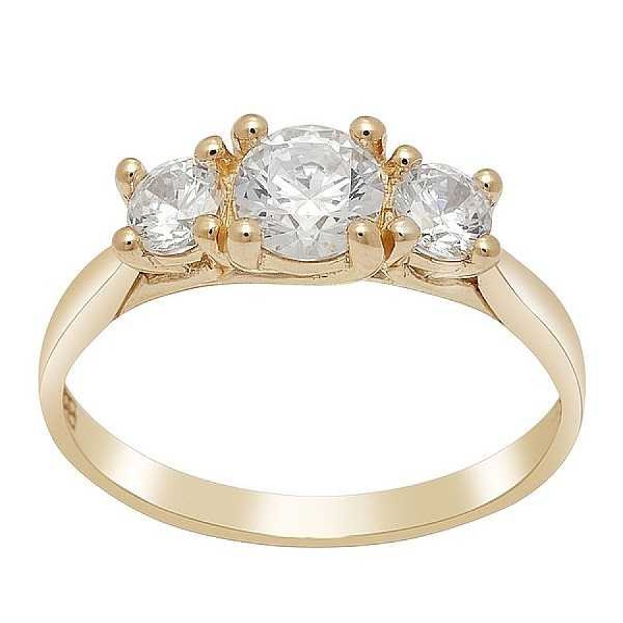 Ringe Siersbøl | Siersb L - 8Ct. Goldring Mit Drei Zirkonia