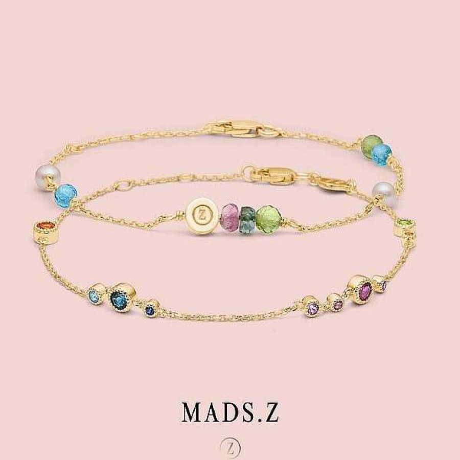 Armb Nder Mads Z | Mads Z - Luxus-Regenbogen-Armband Aus 14 Kt Gold