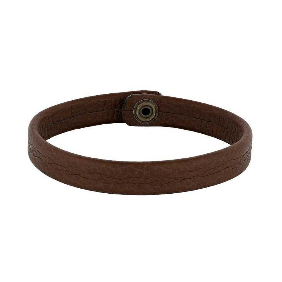 Armb Nder Nordahl Andersen | Son Of Noa - Herrenarmband Aus Braunem Glattem Kalbsleder Mit Knopf (L Nge W Hlen)