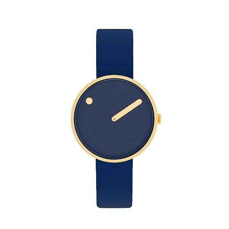 Uhren Picto | Picto - Mitternachtsblaues Zifferblatt Und Tpu-Armband Auf Biobasis - 34 Mm