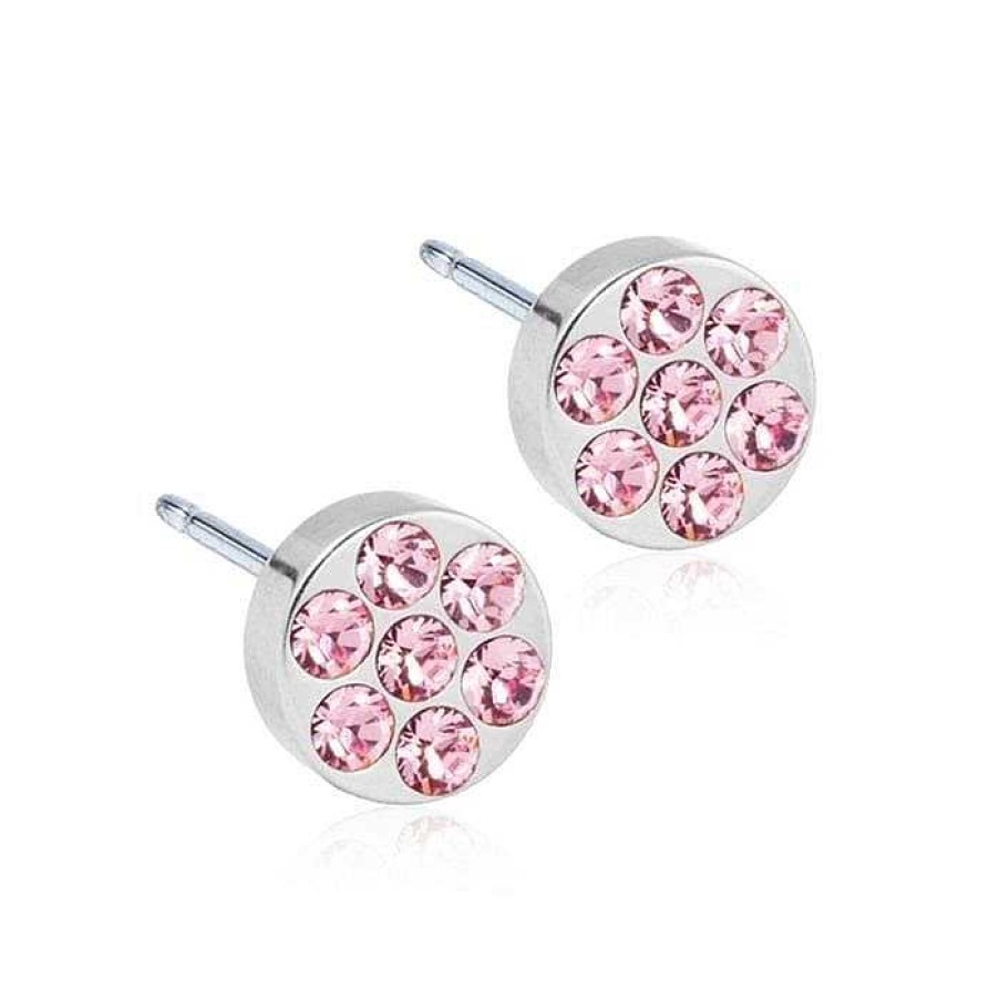 Kinderschmuck Blomdahl | Blomdahl - Titan-Ohrringe Brilliance Plenary Light Rose