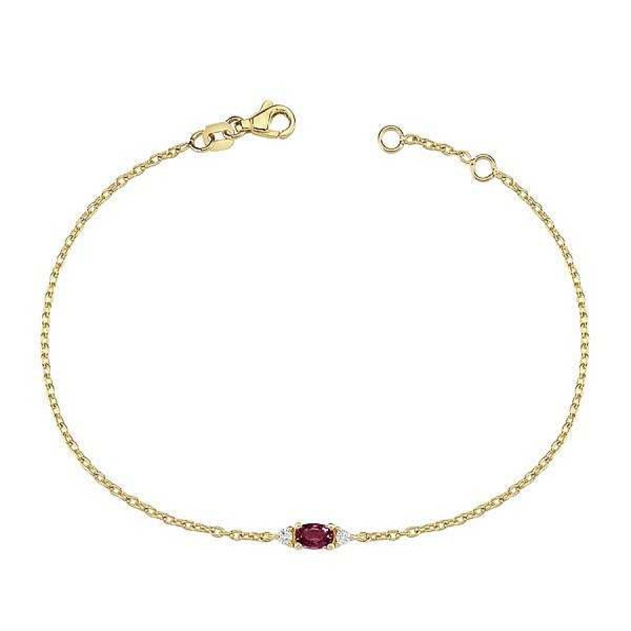 Armb Nder Nuran | Petit Oval - Rubinarmband Aus 14 Kt. Gold Mit Insgesamt 0,05Ct.