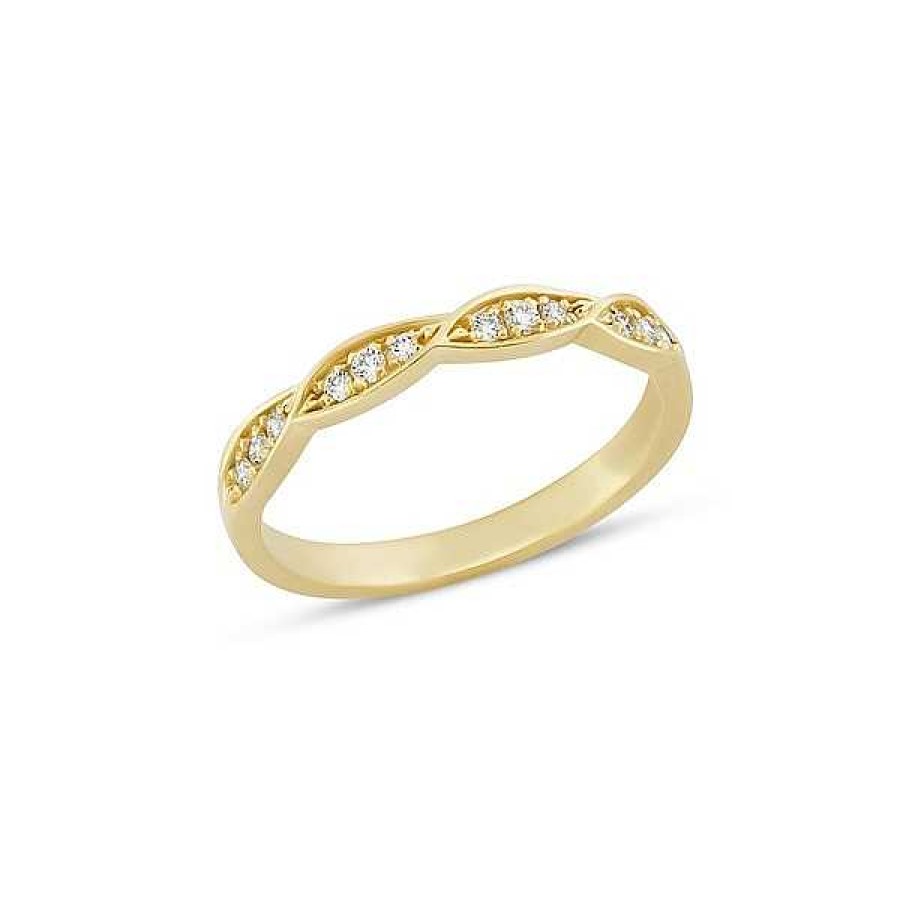 Ringe Nuran | Lilienblatt - Ring Aus 14 Karat Gold Mit Diamanten Von Insgesamt 0,14 Karat