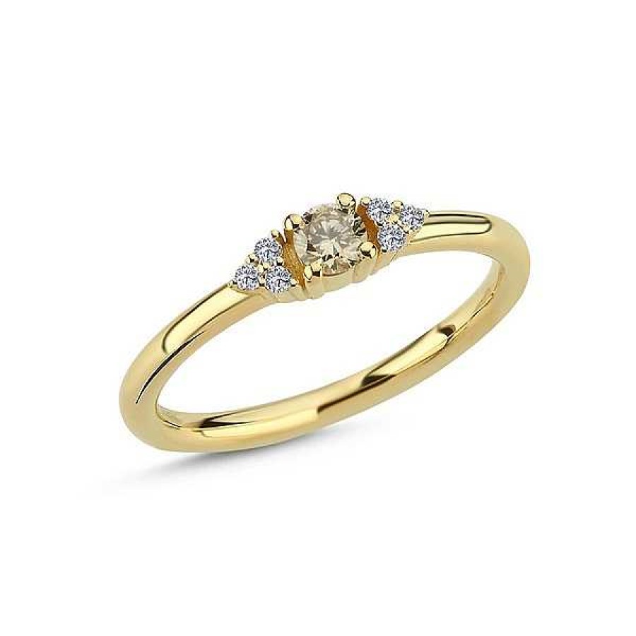 Ringe Nuran | Nuran - Champagnerring Aus 14 Kt Gold Mit Insgesamt 0,21Ct.