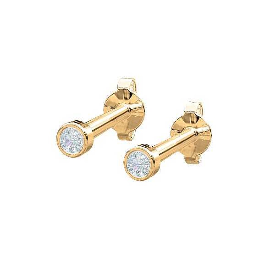 Piercing Schmuck Nordahl Andersen | Piercingschmuck - Pierce52, Ohrring Aus 14Kt. Gold Mit Rundem Diamanten