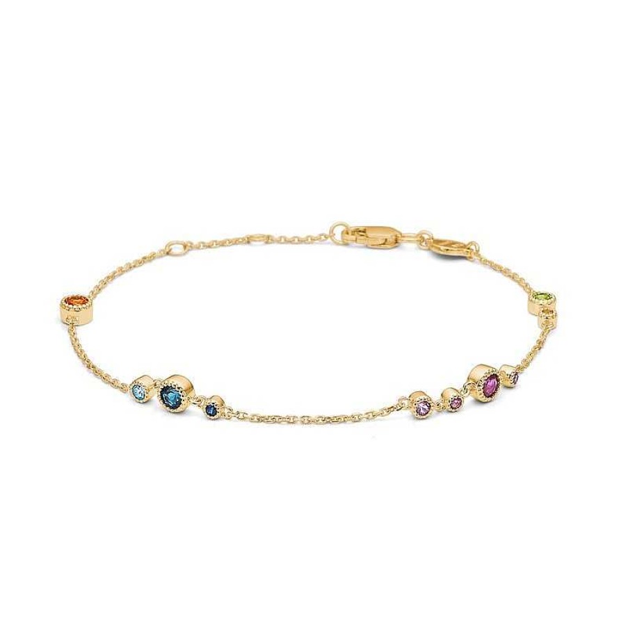 Armb Nder Mads Z | Mads Z - Luxus-Regenbogen-Armband Aus 14 Kt Gold