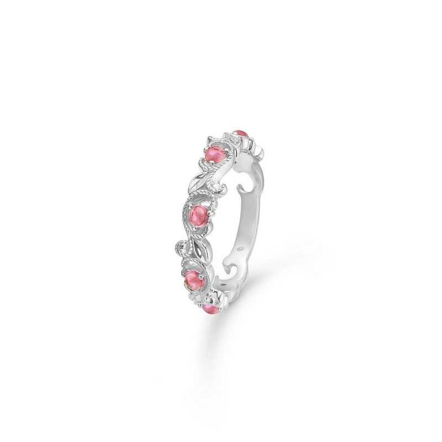 Ringe Mads Z | Mads Z - Vintage Blooming Ring In Silber Mit Rosa Turmalin