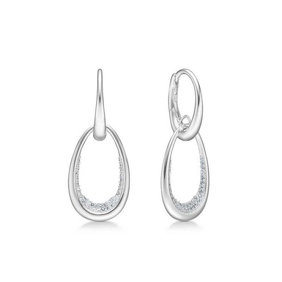 Ohrringe Mads Z | Mads Z - Ellipse-Ohrringe Aus Silber Mit Zirkonia