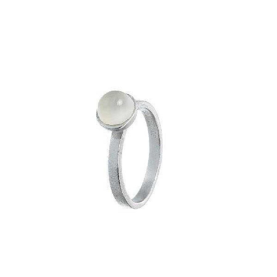 Ringe Spinning Jewelry | Spinning Jewelry Rhodinierter Silberring - Meeresring, Wei Er Mondstein