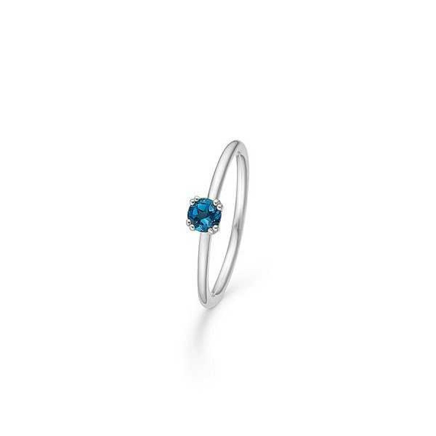 Ringe Mads Z | Mads Z - Poesie Solit R London Blautopas Ring In Silber