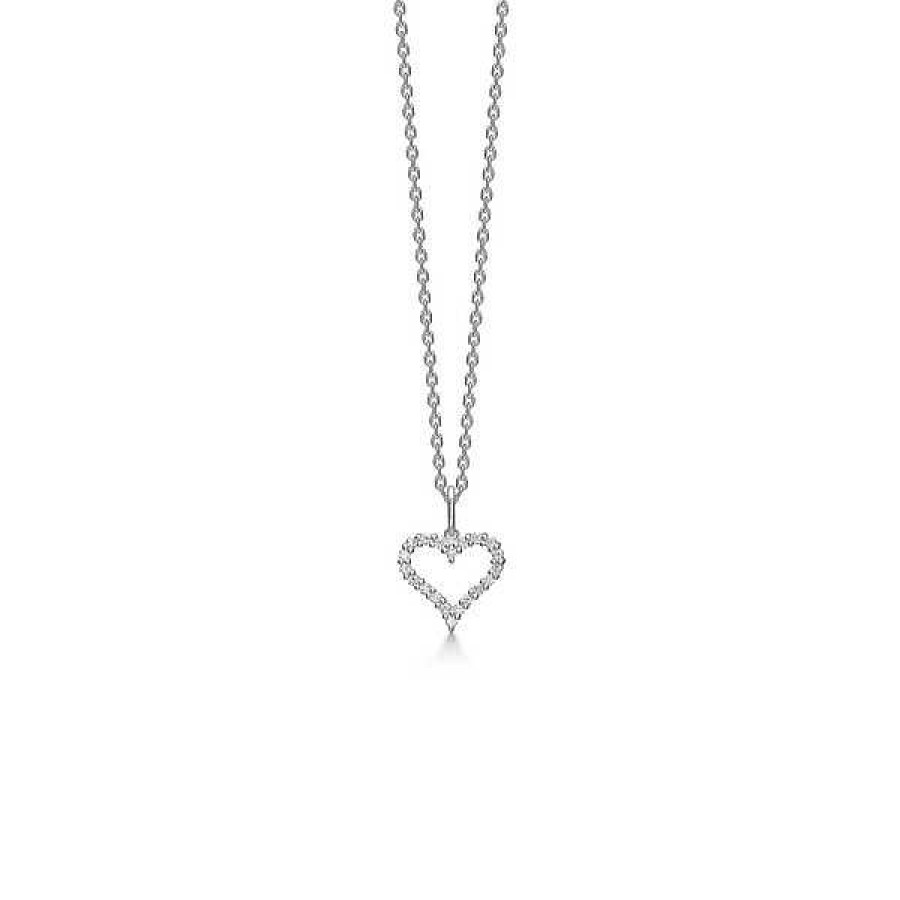 Halsketten Mads Z | Mads Z - Tender Heart Anh Nger Aus 14 Kt Wei Gold Mit 0,20 Ct. Brillanten