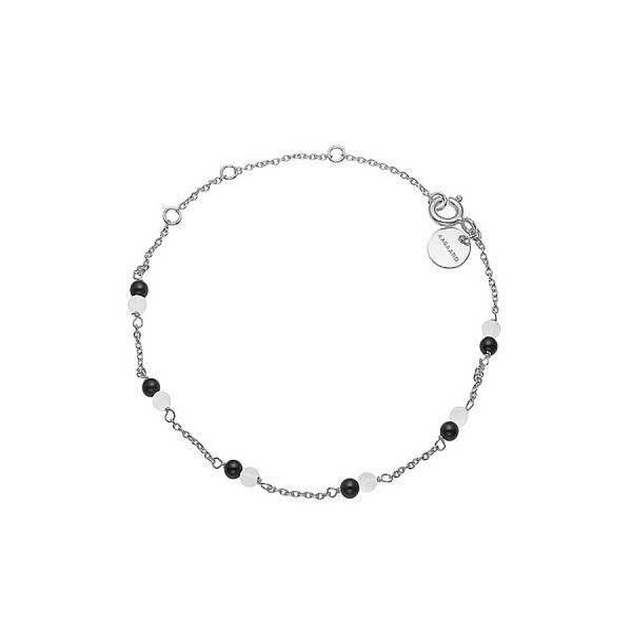 Armb Nder Aagaard | Aagaard - Armband Mit Schwarzem Onyx & Gr Nem Amazonit In Silber