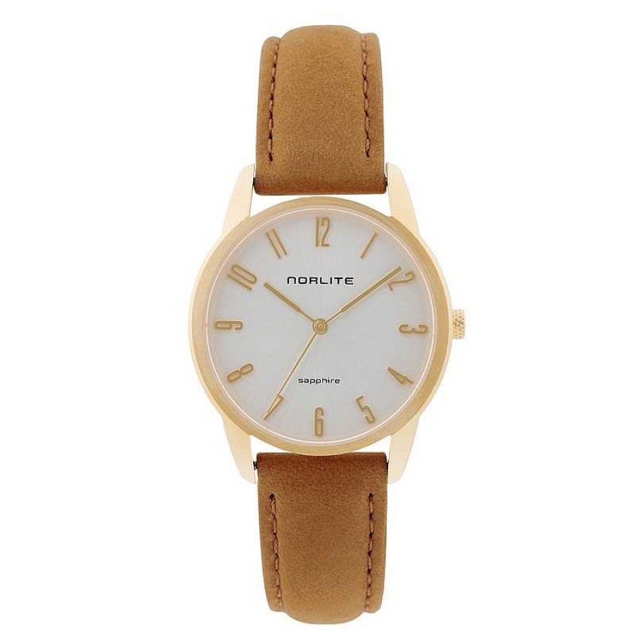 Ohrringe Black friday - Uhren | Norlite - Womans Gold Damenuhr, Wei Es Zifferblatt 32Mm