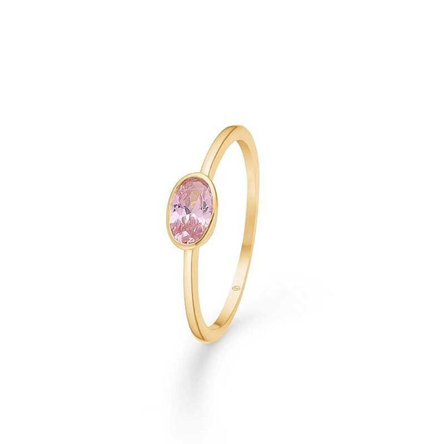 Ringe Mads Z | Mads Z - Rosenring Aus 8 Karat Gold Mit Rosen Zirkonia