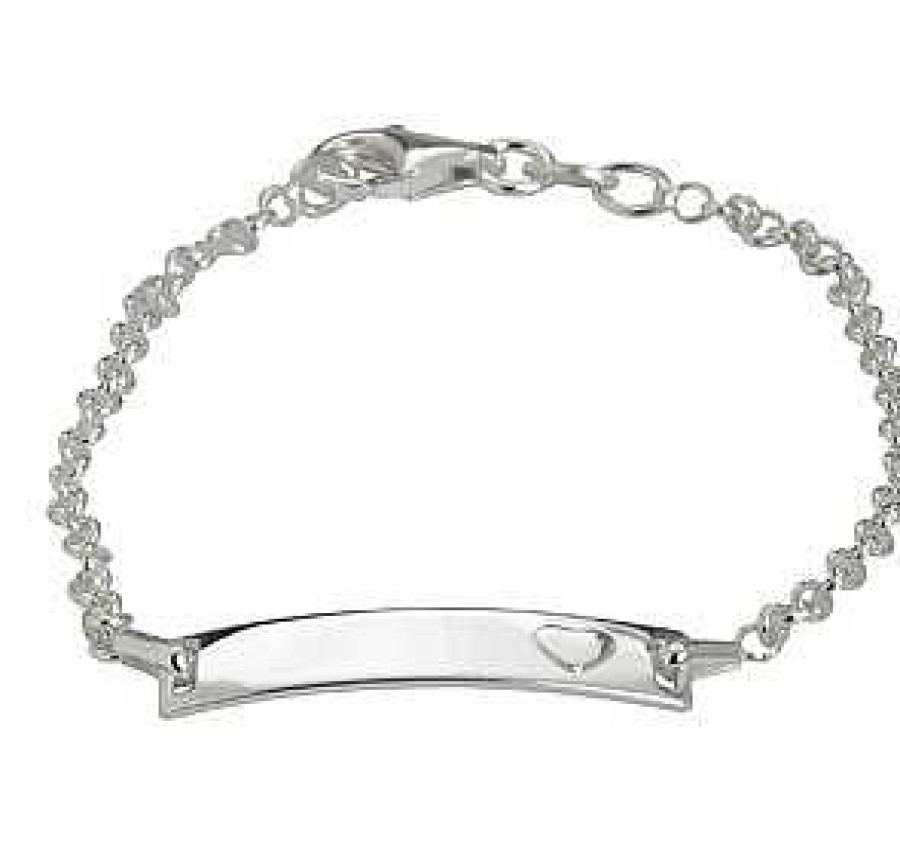 Armb Nder Nordahl Andersen | Silber Armband F R Kinder Mit Platte Mit Herz