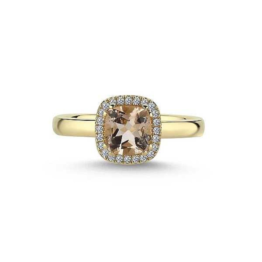 Ringe Nuran | Nuran - Grace Ring Aus 14 Kt Gold Mit Morganit Und Insgesamt 0,12Ct