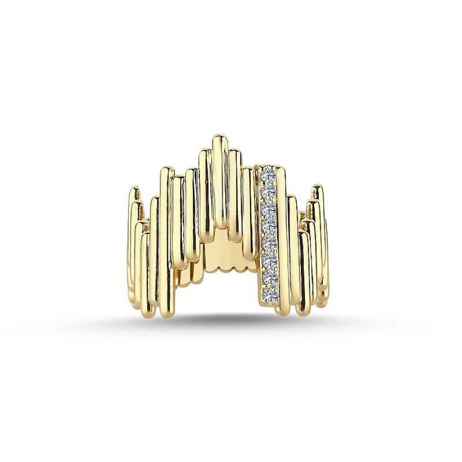 Ringe Nuran | Piano - Diamantring Aus 14 Karat Gold Mit Insgesamt 0,12 Karat