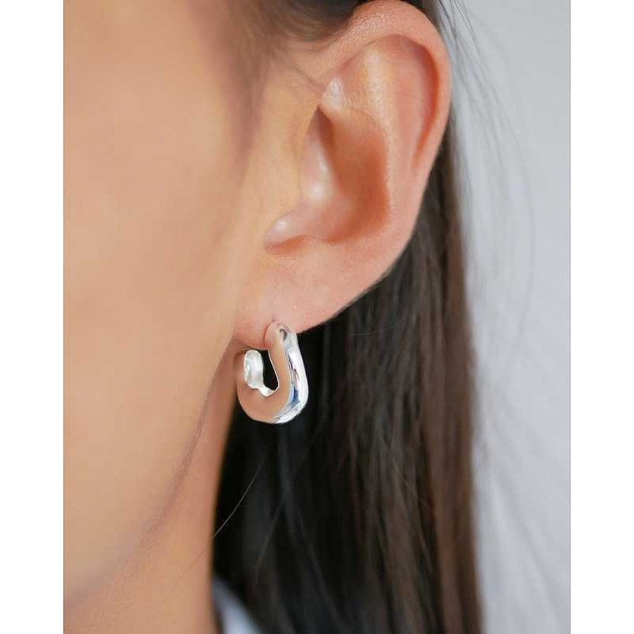 Ohrringe Enamel Copenhagen | Enamel - Gianna Hoops In Silber