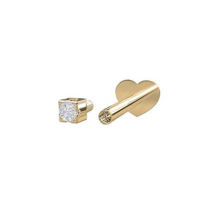 Ohrringe Nordahl Andersen | Piercingschmuck - Pierce52, Labret-Piercing Aus 14Kt. Gold Mit Diamant