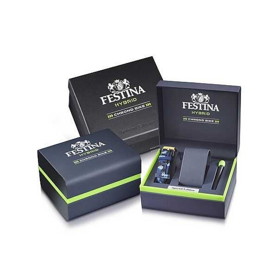 Uhren Festina | Festina - Herrenuhr Chrono Bike Special Edition Connected In Blau Und Gold