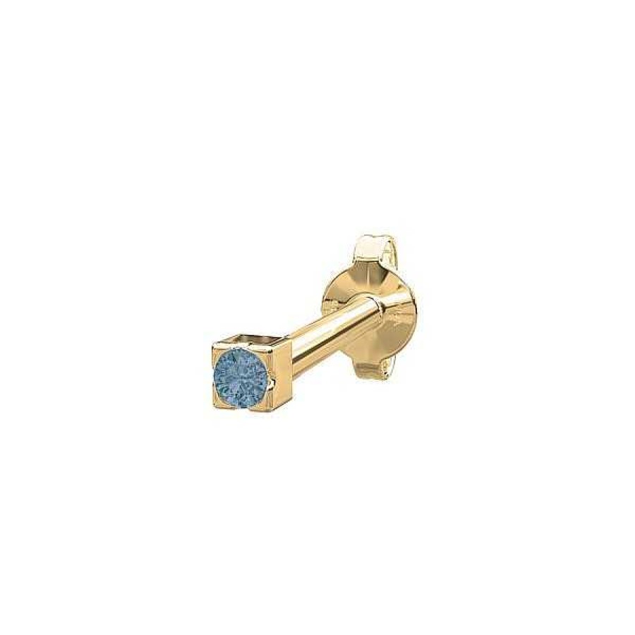 Ohrringe Nordahl Andersen | Piercingschmuck - Pierce52 Ohrring Blautopas 14Kt. Gold