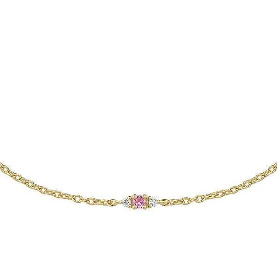 Armb Nder Nuran | Petit Oval - Armband Aus 14-Kar Tigem Gold Mit Rosa Saphiren Mit Einem Gesamtgewicht Von 0,05Ct.